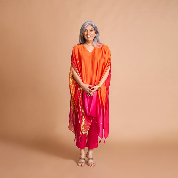 ANANTA Kaftan Set - Red Pink