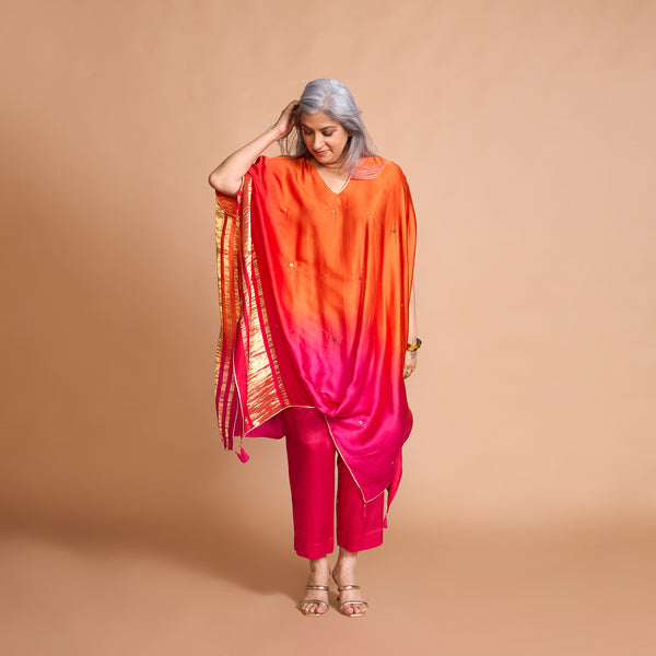 ANANTA Kaftan Set - Red Pink