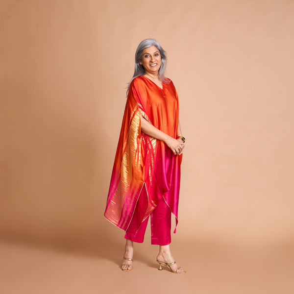 ANANTA Kaftan Set - Red Pink