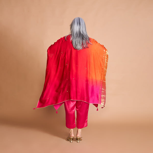ANANTA Kaftan Set - Red Pink
