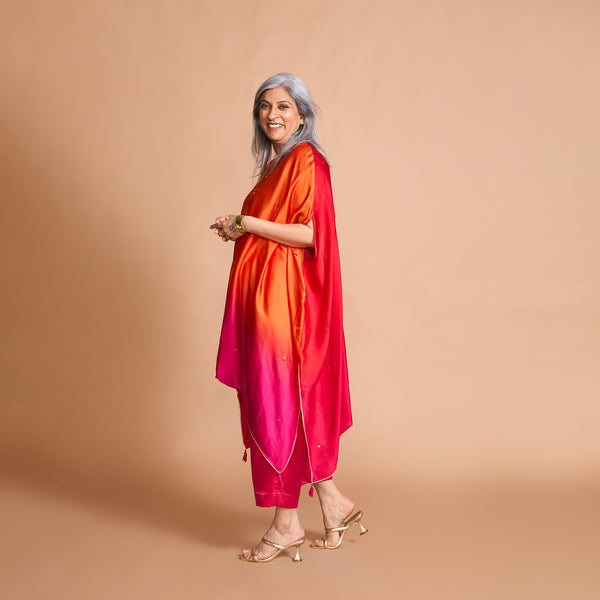 ANANTA Kaftan Set - Red Pink