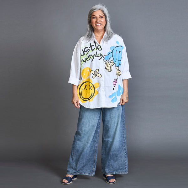 CYNDI Printed Shirt - White