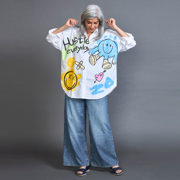 CYNDI Printed Shirt - White
