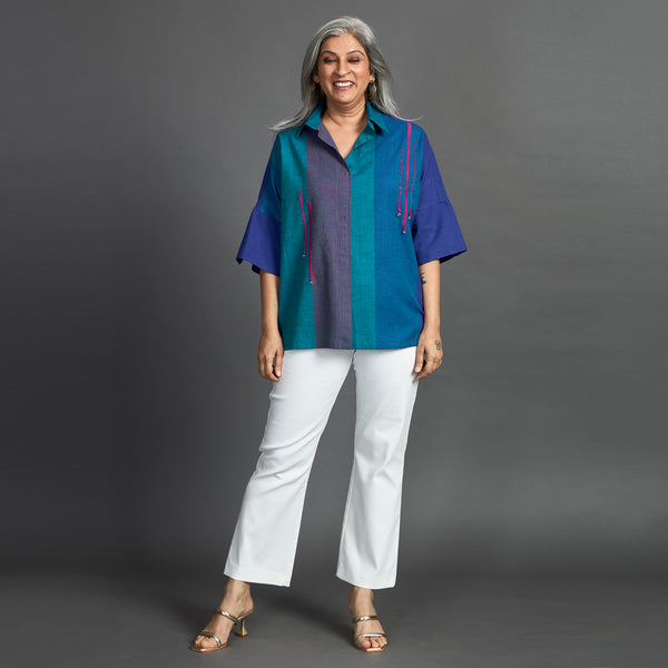 GIN Oversize shirt - Blue Purple stripe (SOLD OUT)