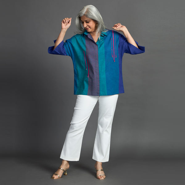 GIN Oversize shirt - Blue Purple stripe (SOLD OUT)
