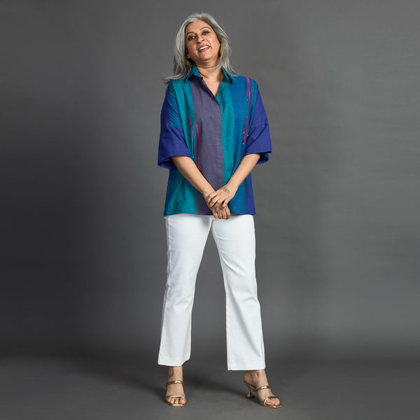 GIN Oversize shirt - Blue Purple stripe (SOLD OUT)