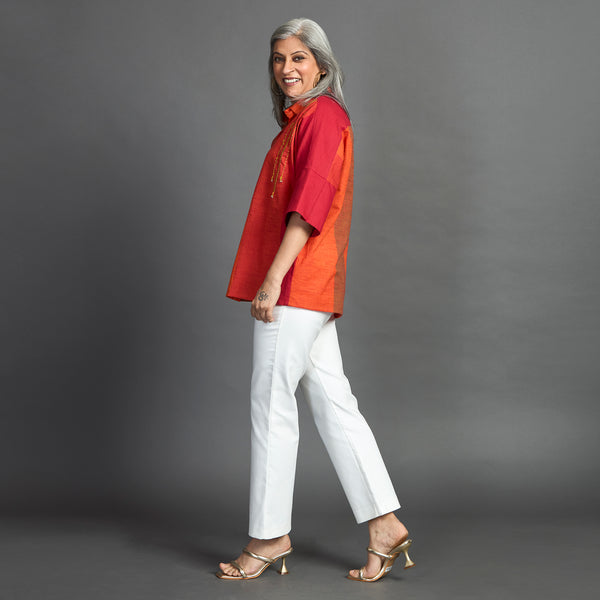 GIN Oversize shirt - Red Orange stripe (SOLD OUT)