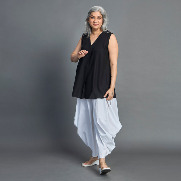 GORO Pants - White Cotton Satin
