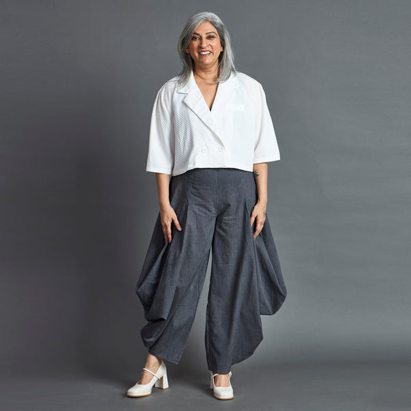 GORO Pants - Dark Grey chambray cotton (LAST PIECES)