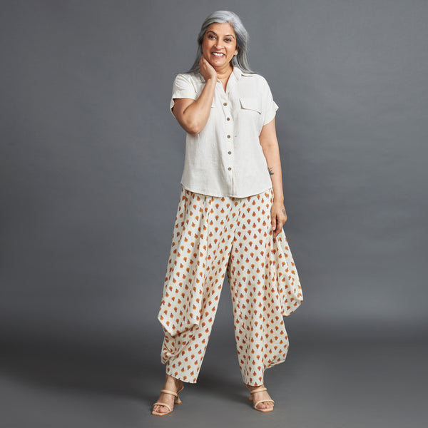 GORO Pants - Ecru floral Flex