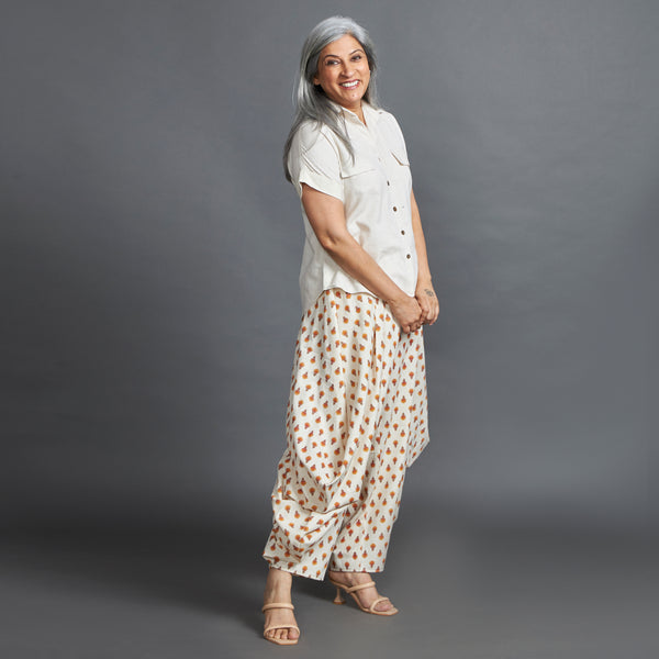 GORO Pants - Ecru floral Flex