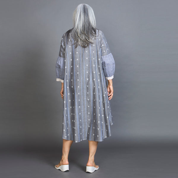 KAVYA A-line Dress - Grey Ivory dots (SOLD OUT)