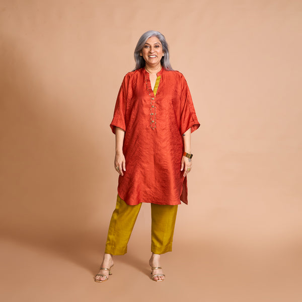 NEELAM Kaftan Set - Burnt Orange