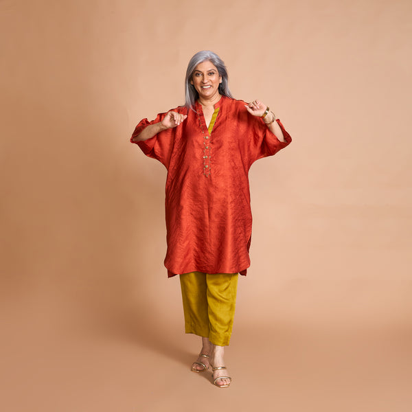 NEELAM Kaftan Set - Burnt Orange