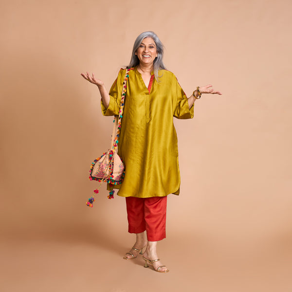 NEELAM Kaftan Set - Yellow Ochre