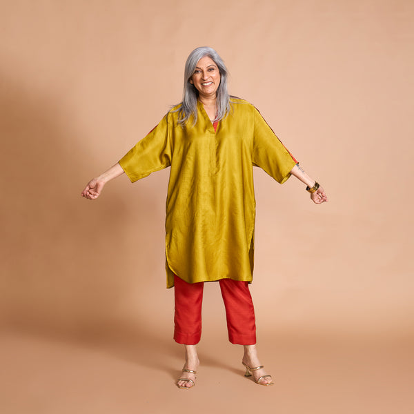 NEELAM Kaftan Set - Yellow Ochre