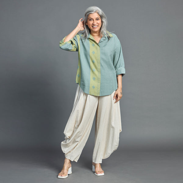 NIMMI GORO Set - Ecru with Mint Green (LAST PIECE)
