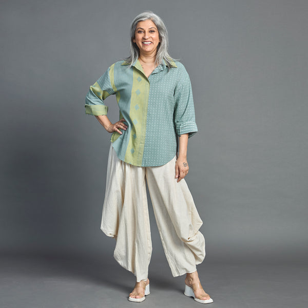NIMMI GORO Set - Ecru with Mint Green (LAST PIECE)