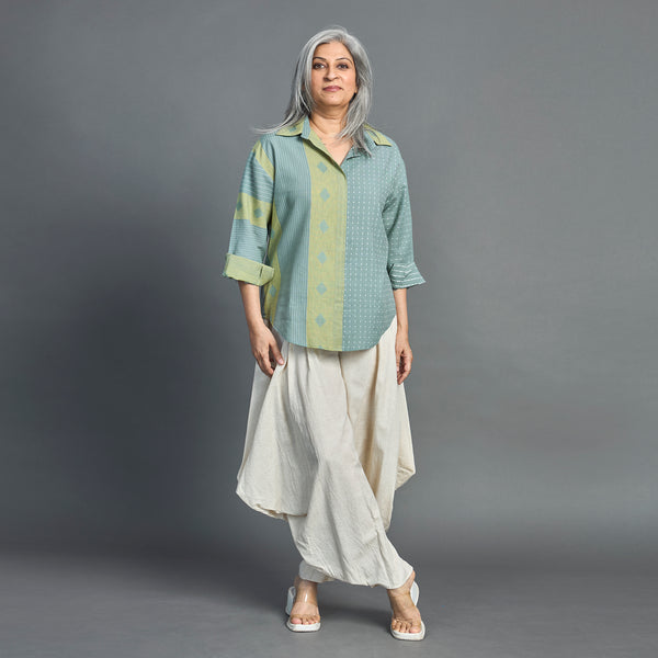 NIMMI GORO Set - Ecru with Mint Green (LAST PIECE)