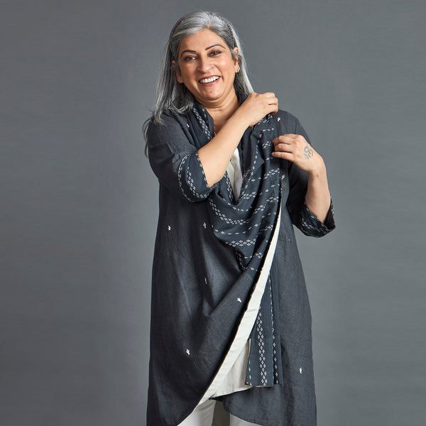 NORI Cape style Jacket - Grey & White (LAST PIECES)