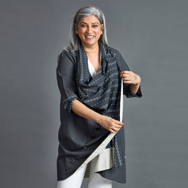 NORI Cape style Jacket - Grey & White (LAST PIECES)