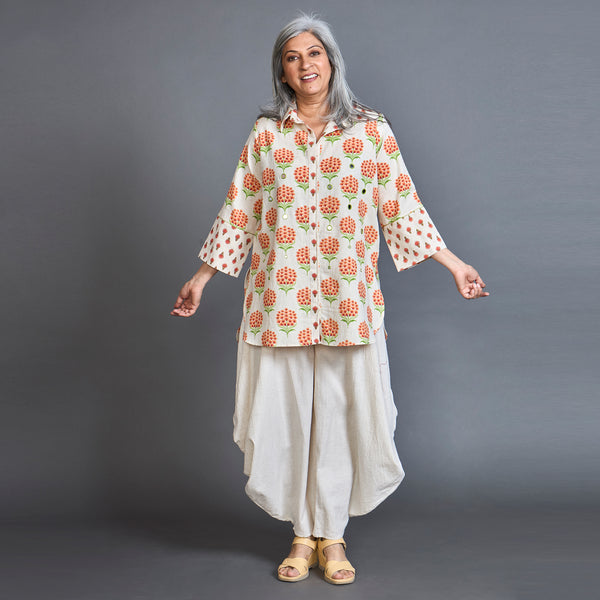 SVARA GORO Set - Orange Ecru Print