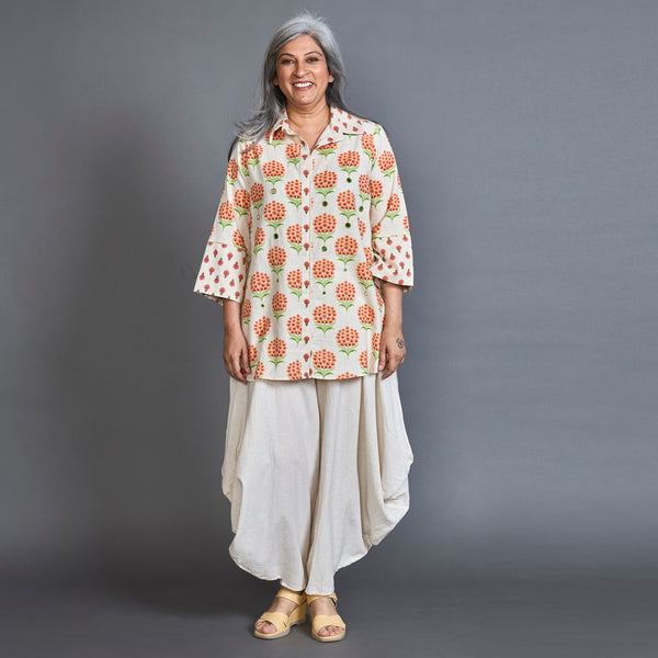 SVARA GORO Set - Orange Ecru Print
