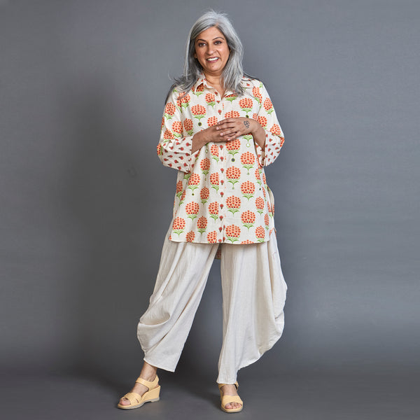 SVARA GORO Set - Orange Ecru Print