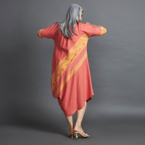 TASHI Cowl Dress - Peach stripe