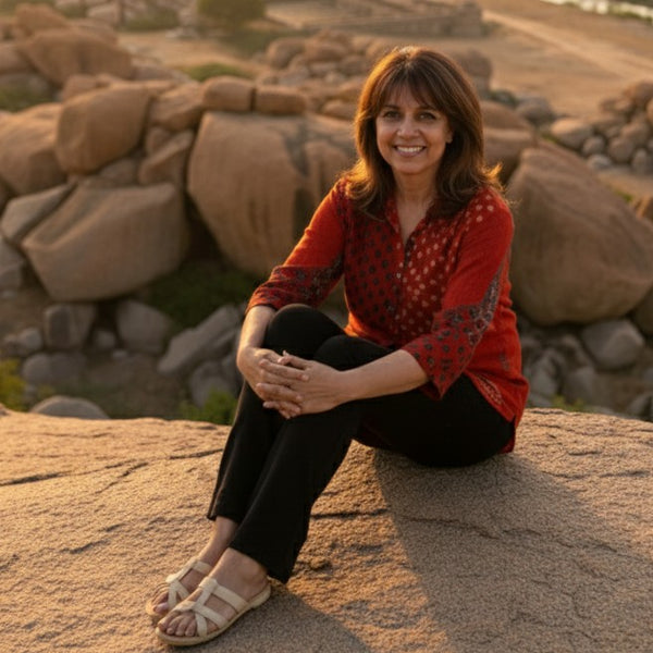 SHIREEN Shirt - RED Ajrakh Modal Satin (PROMO)