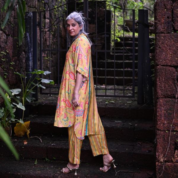 MEHAR  Kaftan Set - Yellow Paisley (PROMO)