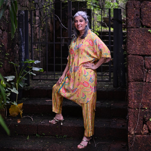 MEHAR  Kaftan Set - Yellow Paisley (PROMO)