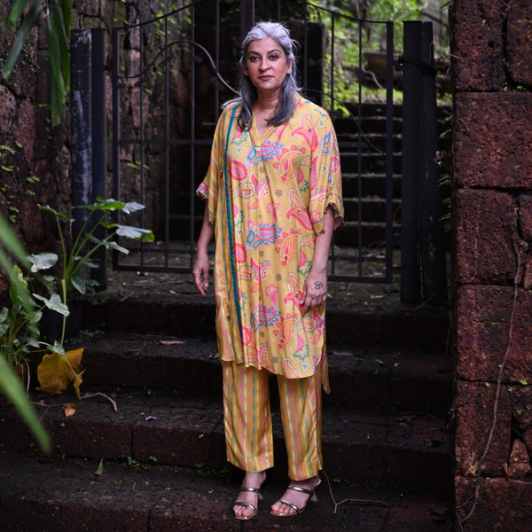 MEHAR  Kaftan Set - Yellow Paisley (PROMO)