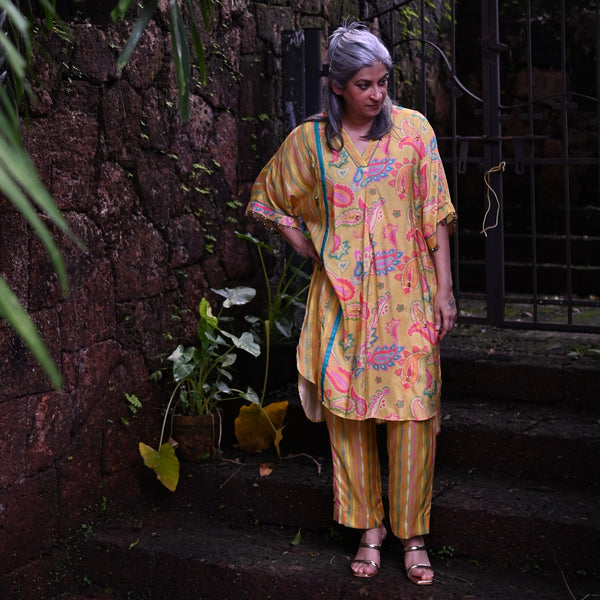 MEHAR  Kaftan Set - Yellow Paisley (PROMO)