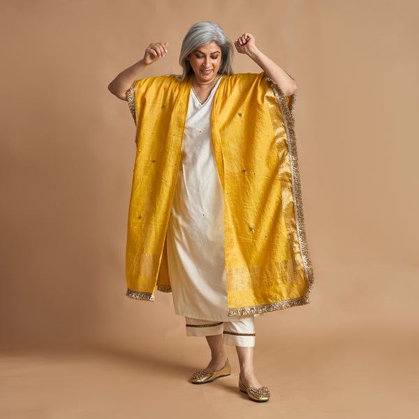 ANAM Dupatta Cape - Haldi Yellow (LAST PIECES)