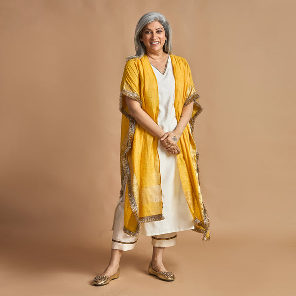 ANAM Dupatta Cape - Haldi Yellow (LAST PIECES)