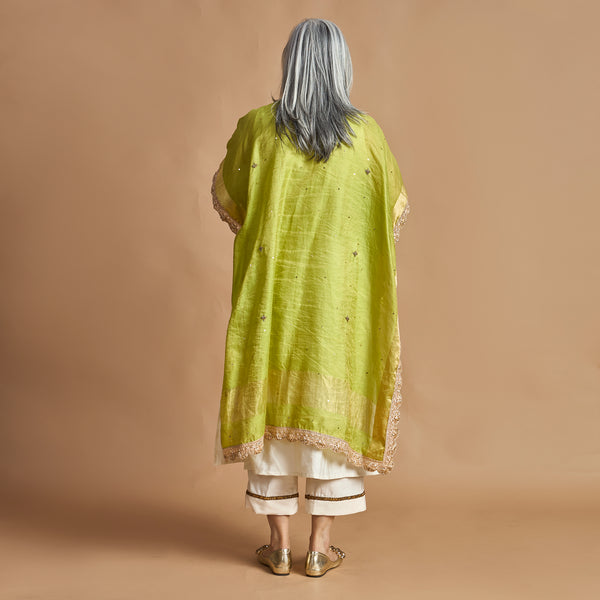 ANAM Dupatta Cape - Lime Green (LAST PIECE)