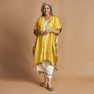 ANAM Dupatta Cape - Mango Yellow (LAST PIECE)