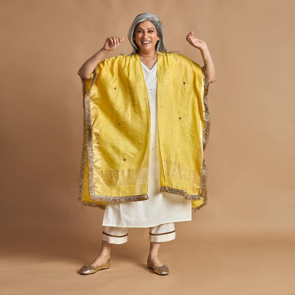 ANAM Dupatta Cape - Mango Yellow (LAST PIECE)