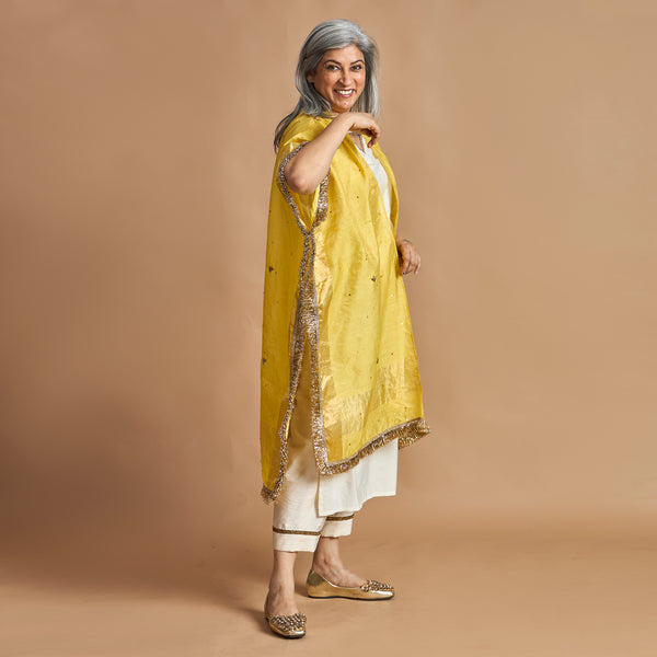 ANAM Dupatta Cape - Mango Yellow (LAST PIECE)