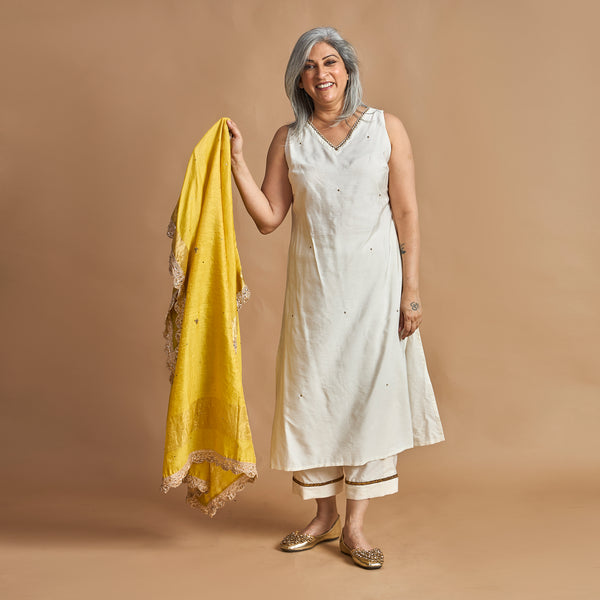 ANAM Dupatta Cape - Marigold Yellow (LAST PIECE)