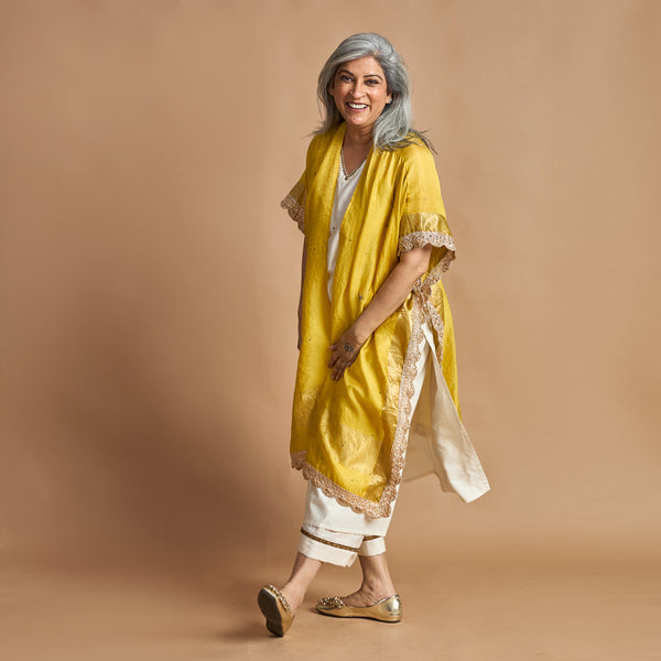 ANAM Dupatta Cape - Marigold Yellow (LAST PIECE)