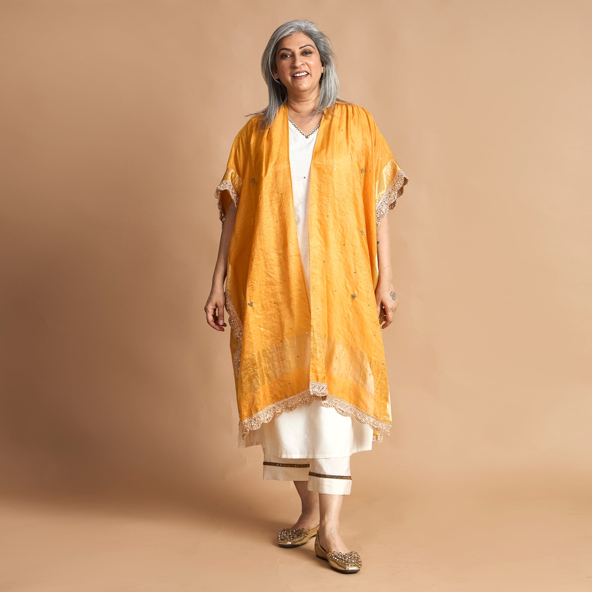 ANAM Dupatta Cape - Marmalade (LAST PIECE)