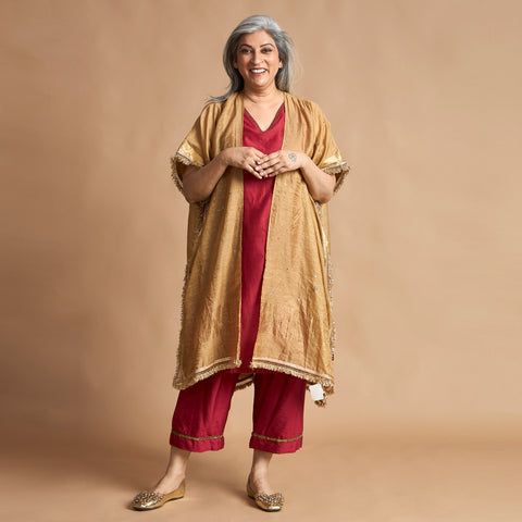 ANAM Dupatta Cape - Copper Brown (LAST PIECES)