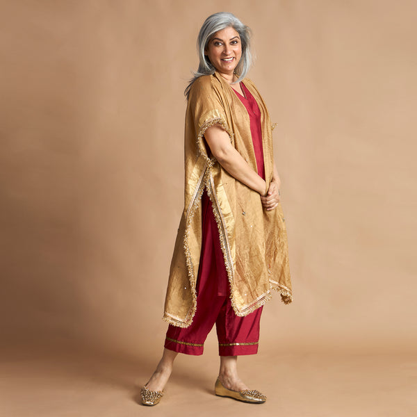 ANAM Dupatta Cape - Copper Brown (LAST PIECES)