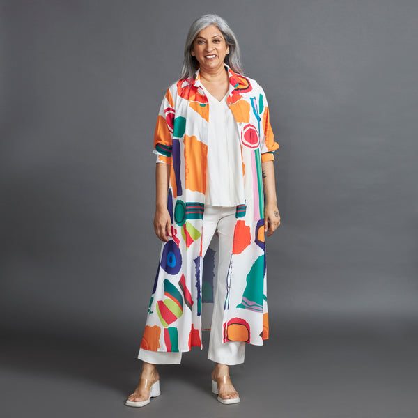 ANITA Printed Jacket - White Orange (LAST PIECES)