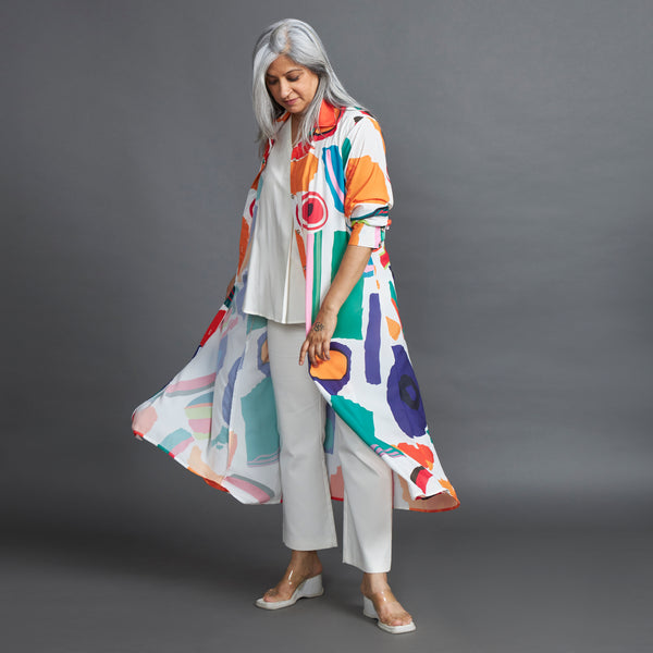 ANITA Printed Jacket - White Orange (LAST PIECES)