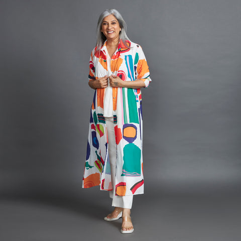 ANITA Printed Jacket - White Orange (LAST PIECES)