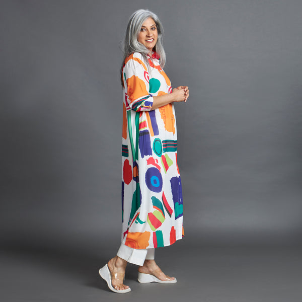 ANITA Printed Jacket - White Orange (LAST PIECES)