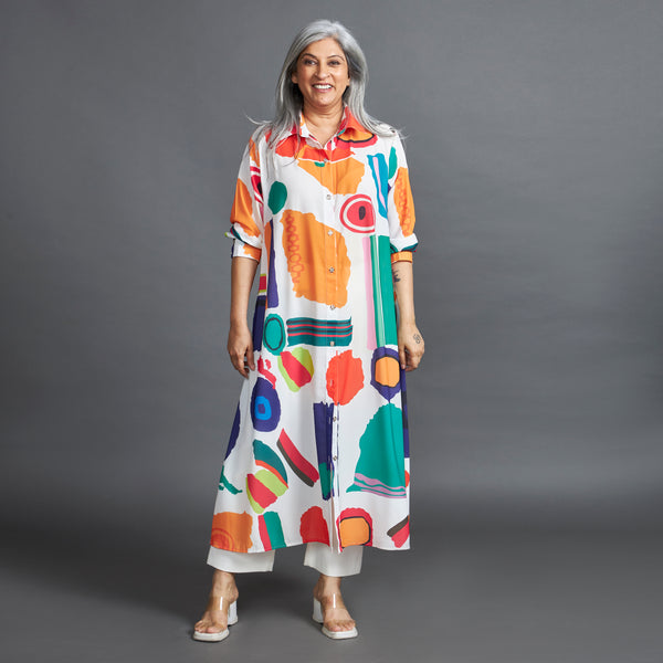 ANITA Printed Jacket - White Orange (LAST PIECES)